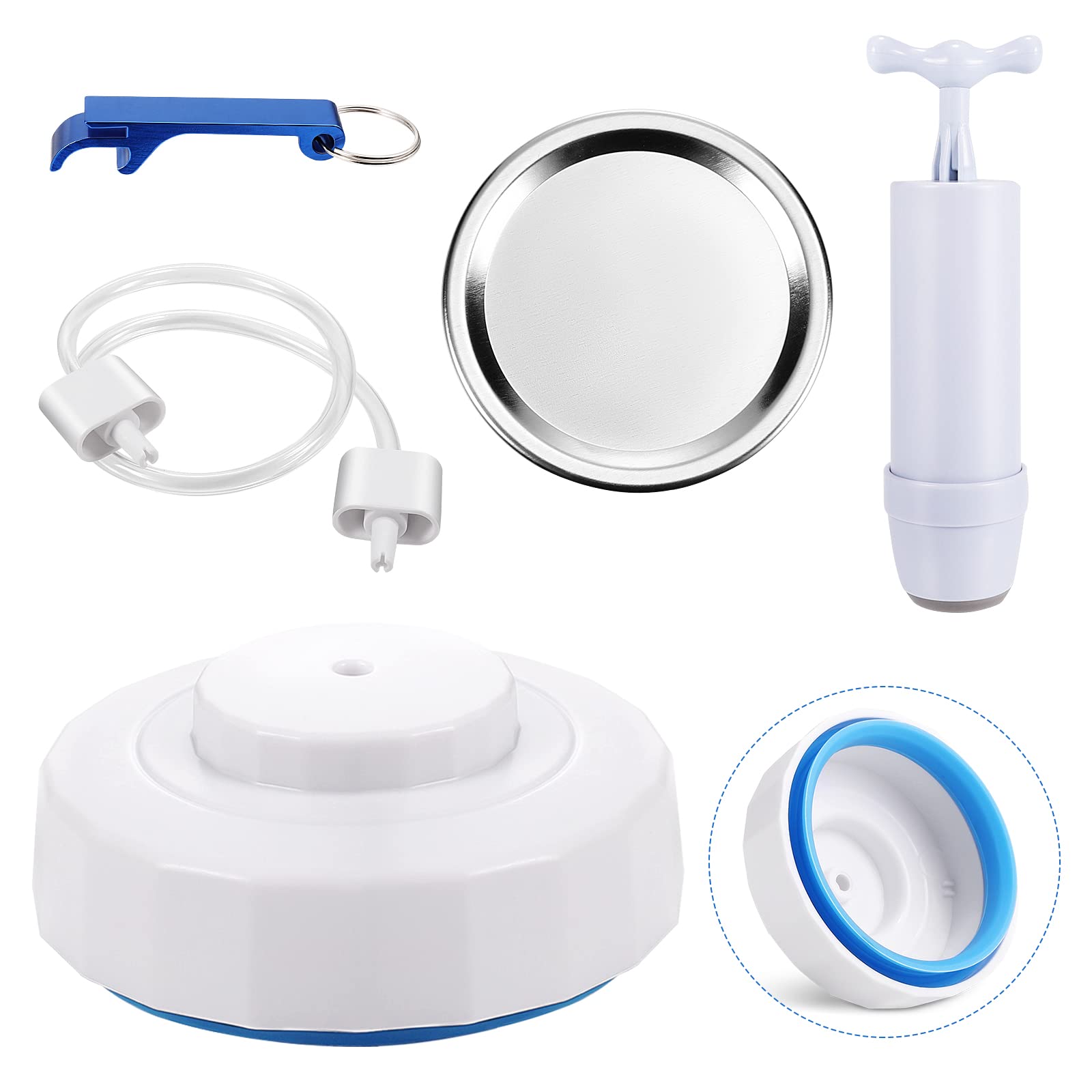 TRUSBERJar Sealer, Mason Jar Vacuum Sealer Kit with Accessory Hose Compatible with FoodSaver Vacuum Sealer Machine, Vacuum Sealer for Wide Mouth Mason Jar, Portable Hand Pump