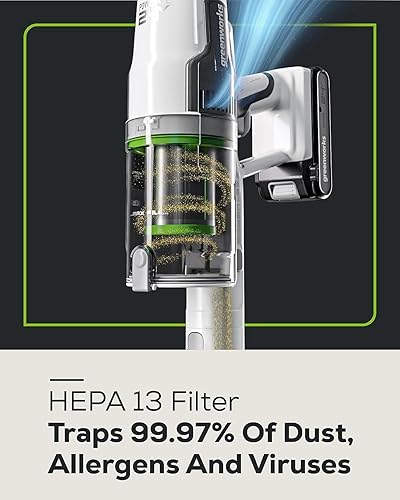 Miniatura 6 de Greenworks Aspiradora inalámbrica sin escobillas de 24 V con cargador montado en la pared, batería de 4.0 Ah y kit combinado de