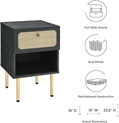 Vista 7 de Modway Chaucer - Mesita de noche, color negro