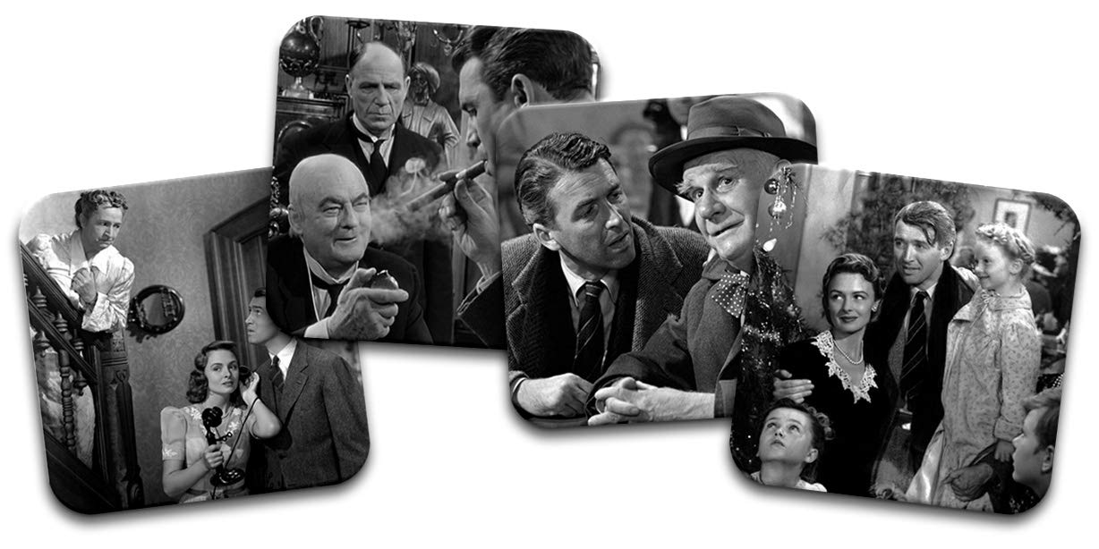 I'ts A Wonderful Life Set of 4 95mm Square Cork Backed Coasters