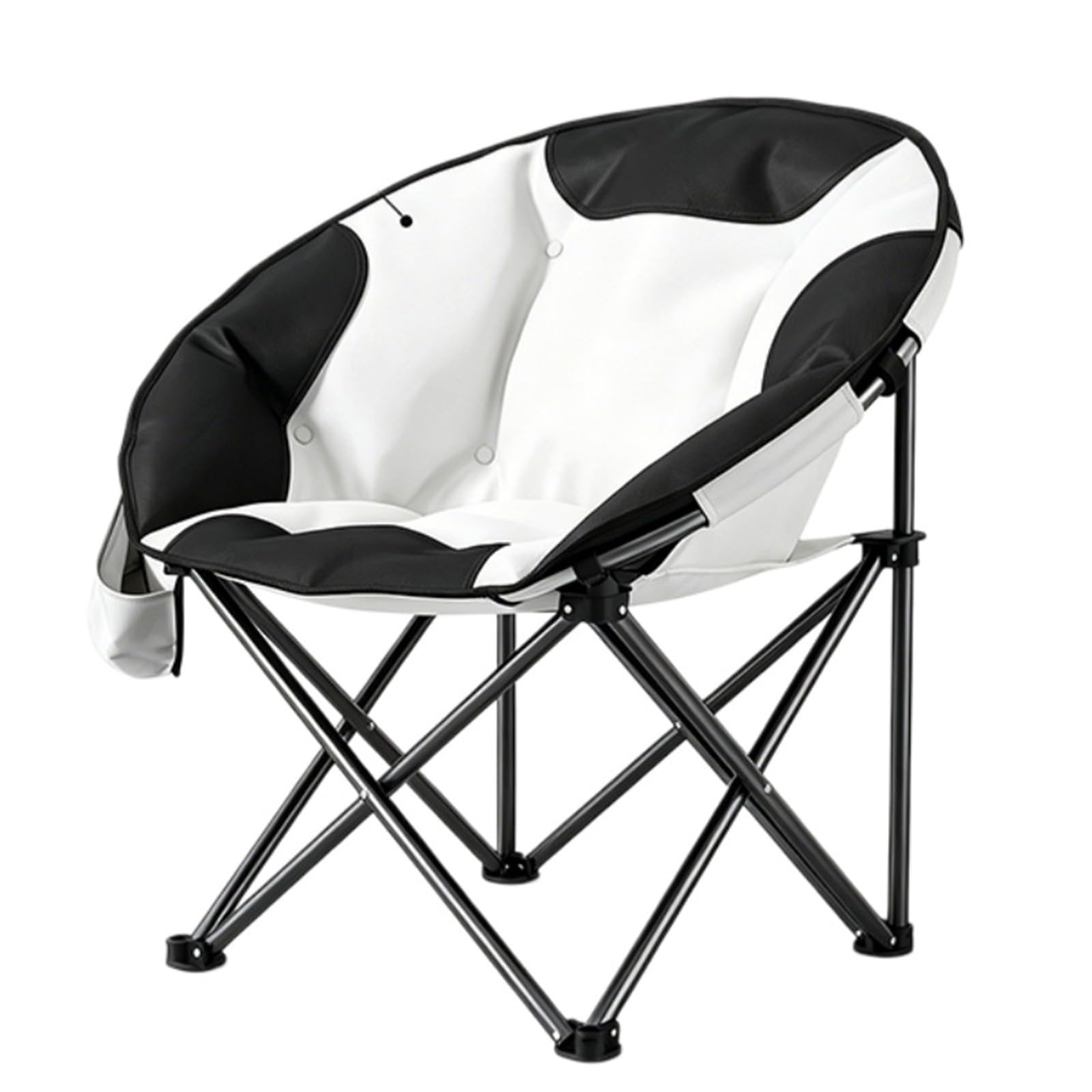 Chaise de Camping Pliable Surdimensionnée Portable avec Porte Gobelets et Accoudoirs Cadre Stable pour Extérieur Intérieur Camping Pêche Couleur Noir Gris D