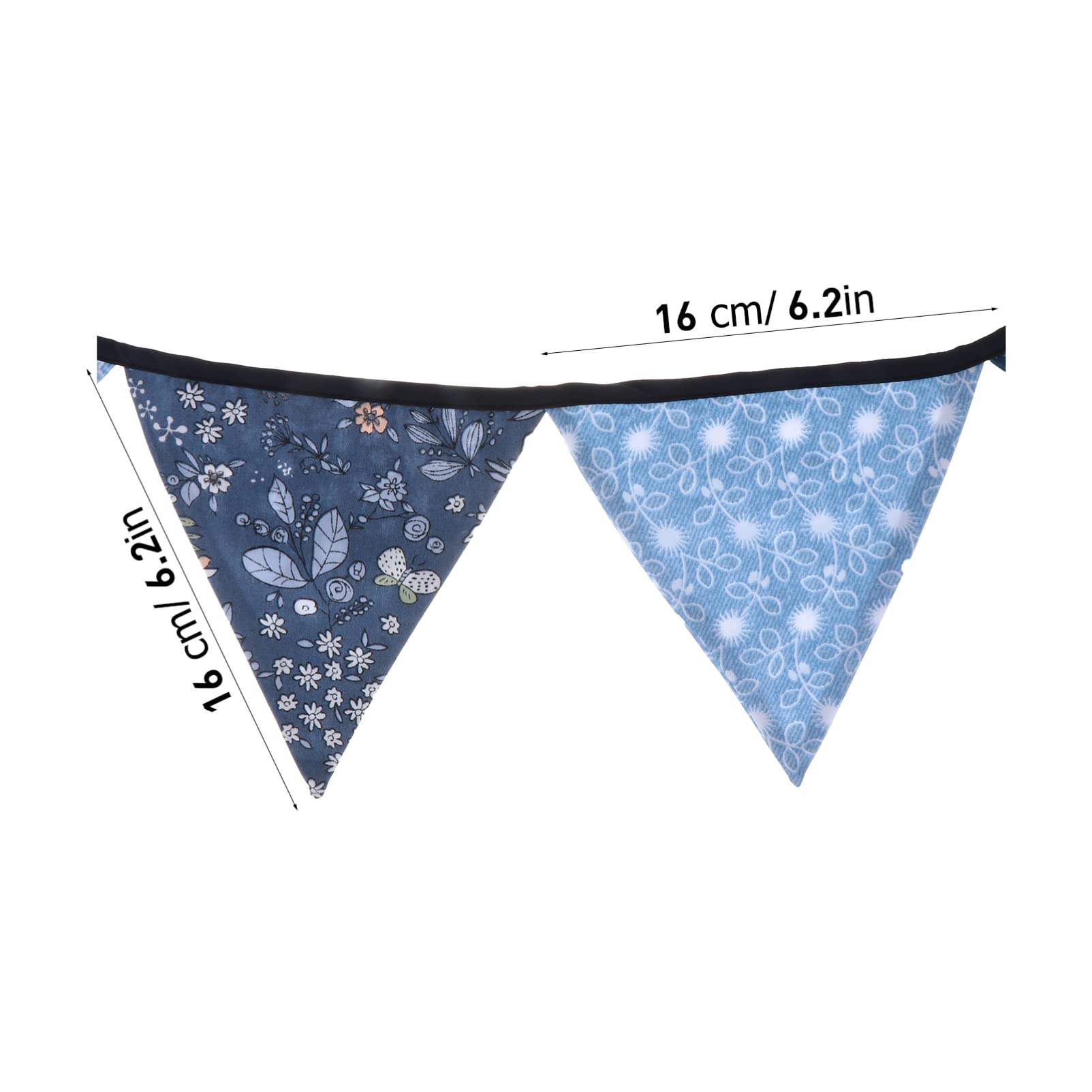 Amosfun 3st Jeansblauer Wimpel Hochzeitsdeko Hängender Wimpel Dekorativer Wimpel Baumwollbanner Banner-requisiten- Hängende Verzierung Party-banner Partyschmuck Blue Baumwolle