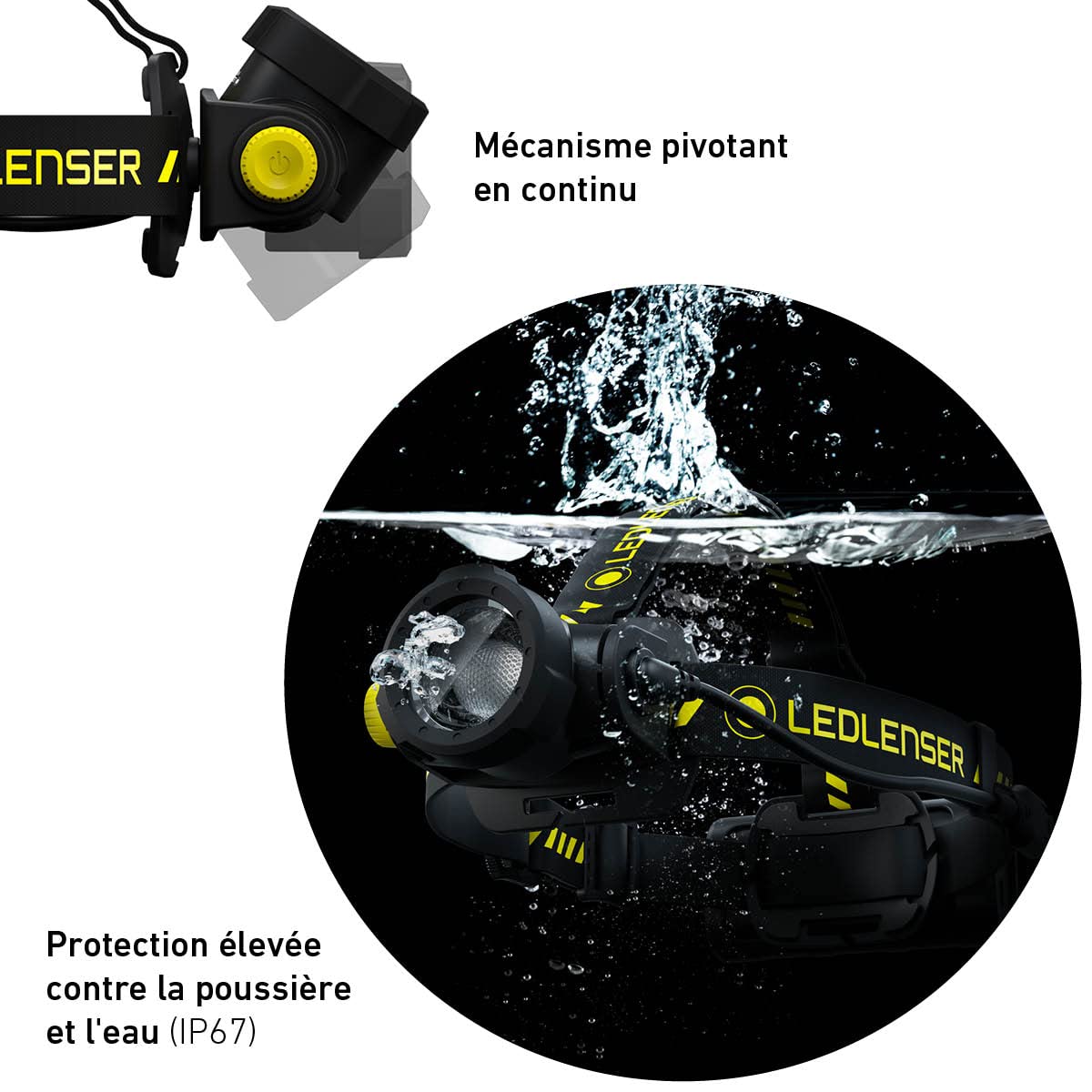 Ledlenser H15R Work Lampe frontale rechargeable, 2500lm, Clips casque, IP67 | Portée 250m, mise au point réglable, 70 h d'autonomie, protection en caoutchouc, lampe de travail | 2020