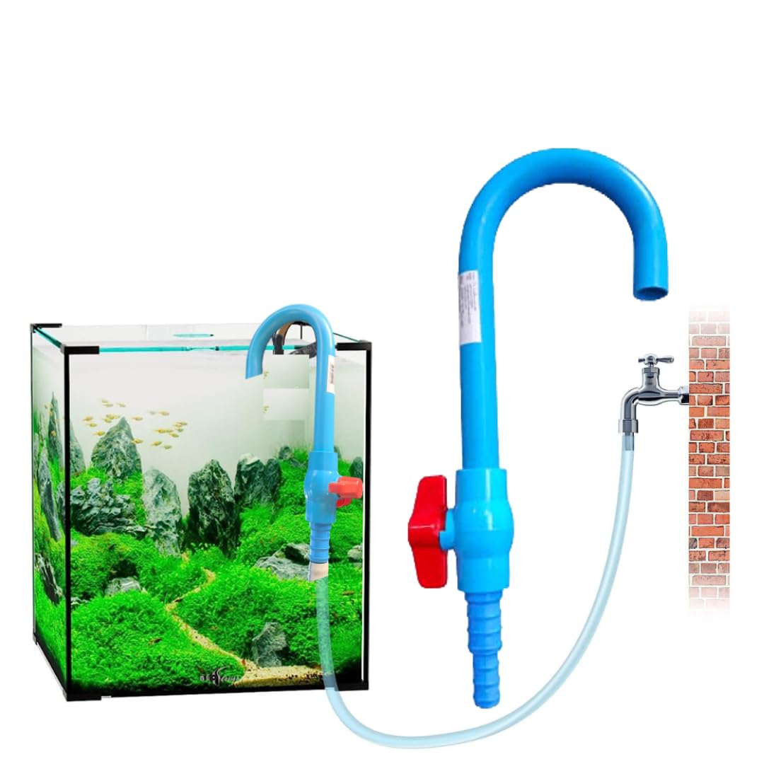 VAYINATO® Aquarium Fish Tank Blue Water Filling J - Pipe - Easy to Hold The Pipe On The Tank by Petzlifeworld