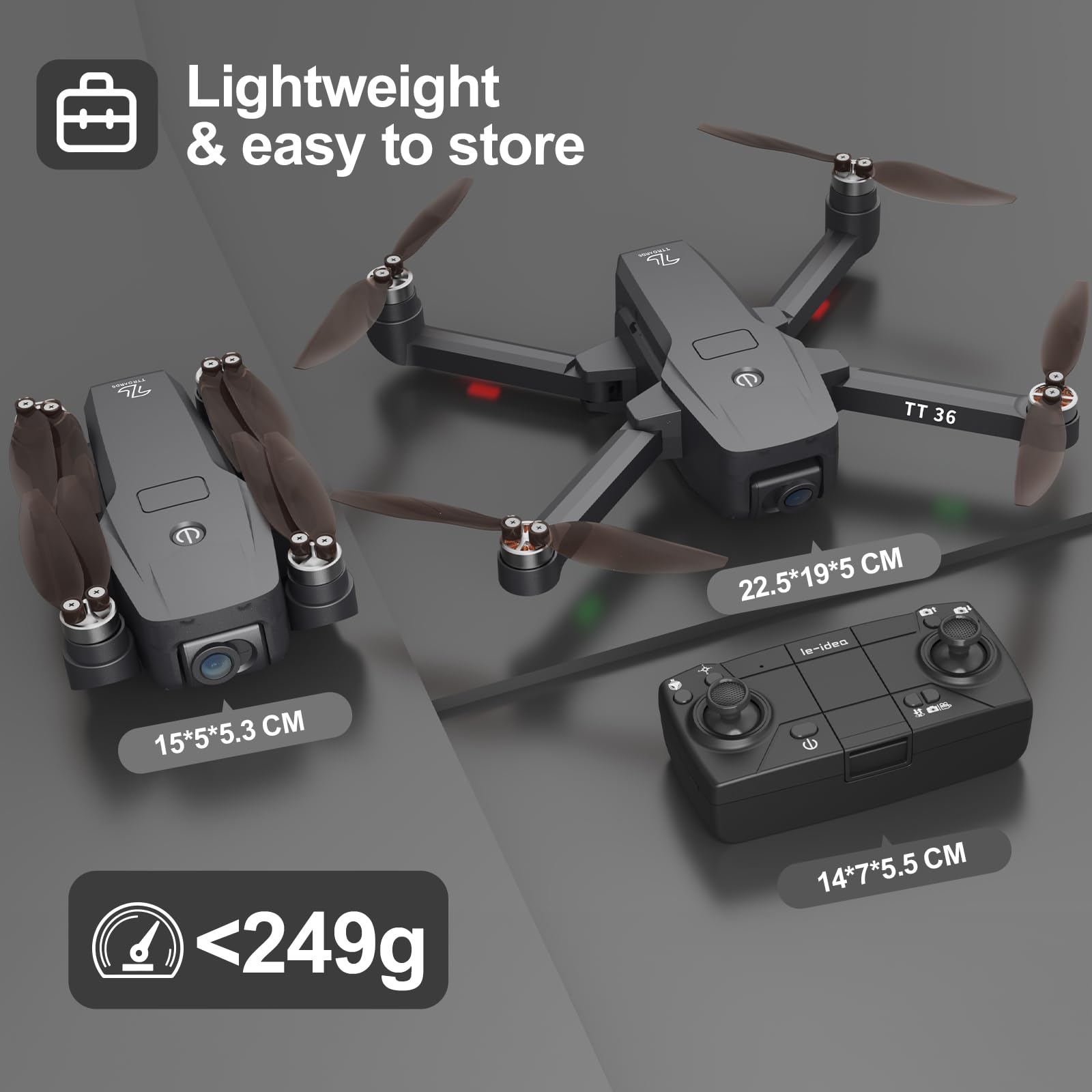 TTROARDS TT36 Drone GPS con Fotocamera 4K per Adulti 5G WiFi Trasmissione in Tempo Reale GPS Ritorno Intelligente Seguimi RC Quadcopter Motore Brushless Droni per Principianti