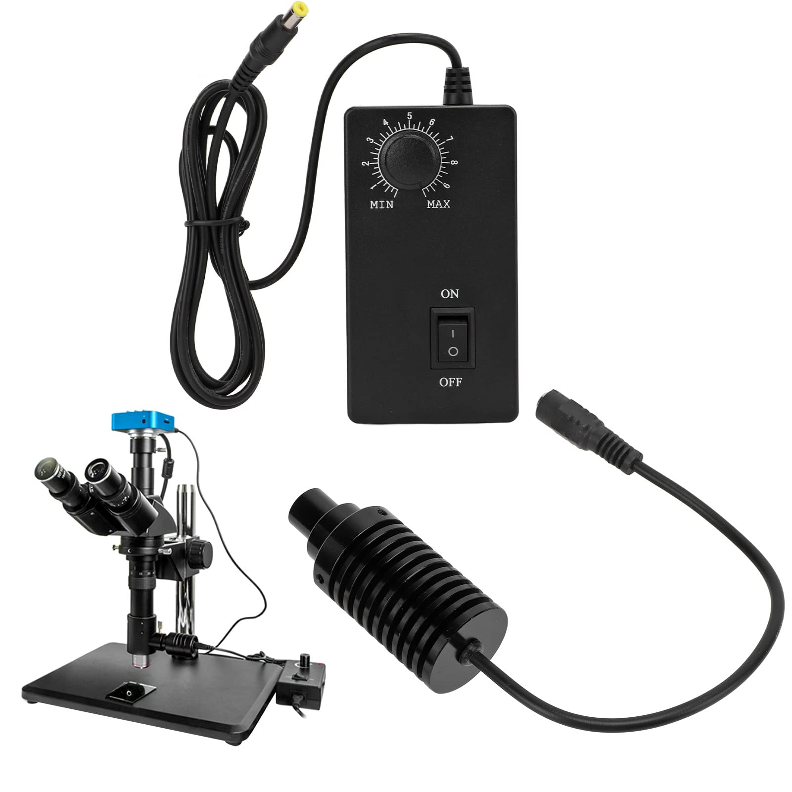 Mikroskop-Koaxial-Spot-Licht, Einstellbare Helligkeit, Verschleißfeste Wärmeableitung, Mikroskop-LED-Spot-Licht (Weiß)