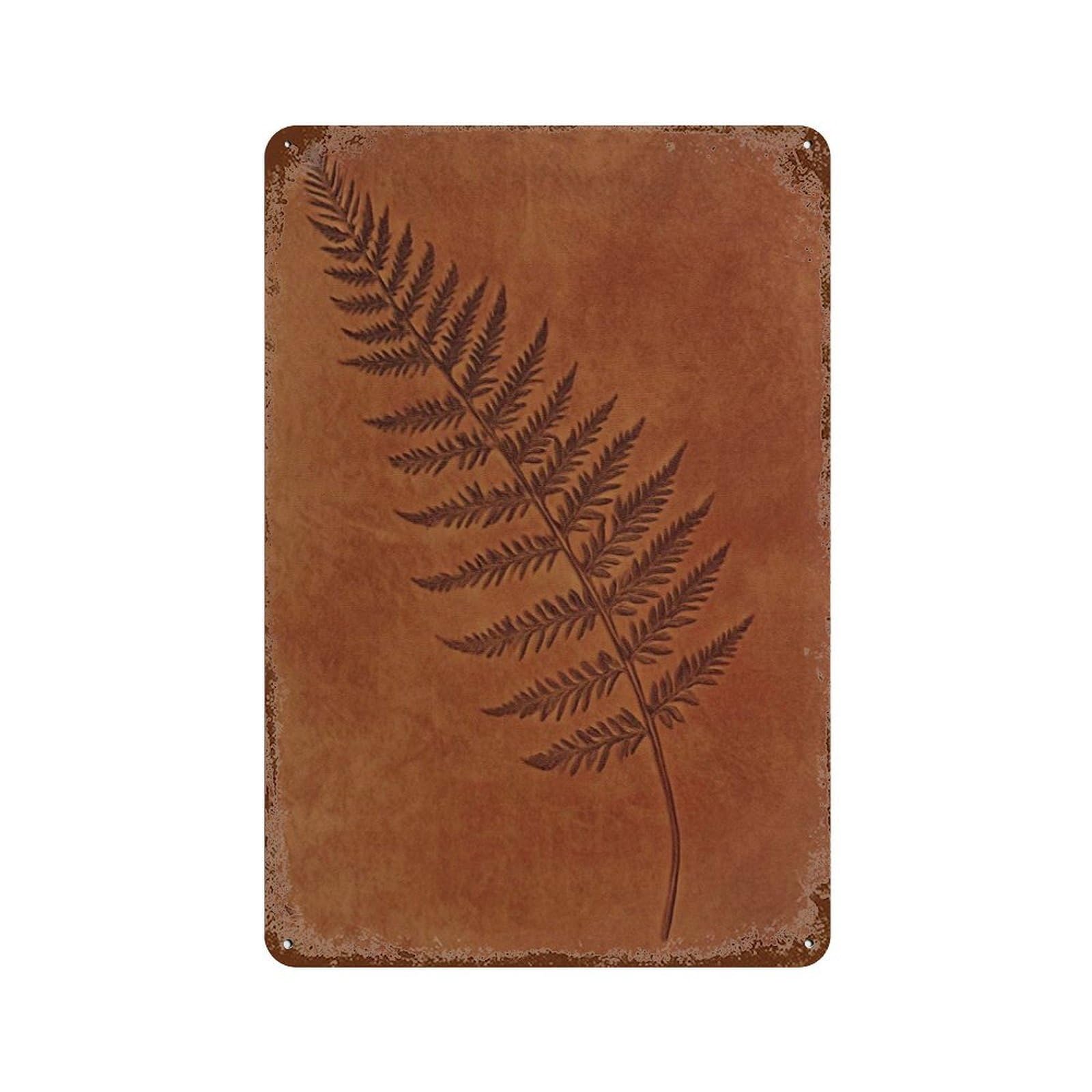 xiaoxiaoshen Fern Leaf Minimal Botanical Eh Tone Nature Rustic Plant Silhouette Modern Wall Decor Art Metal Tin Poster Modern Home Decor Art Home Bar Shop Decorations Vintage Sign 30x20cm