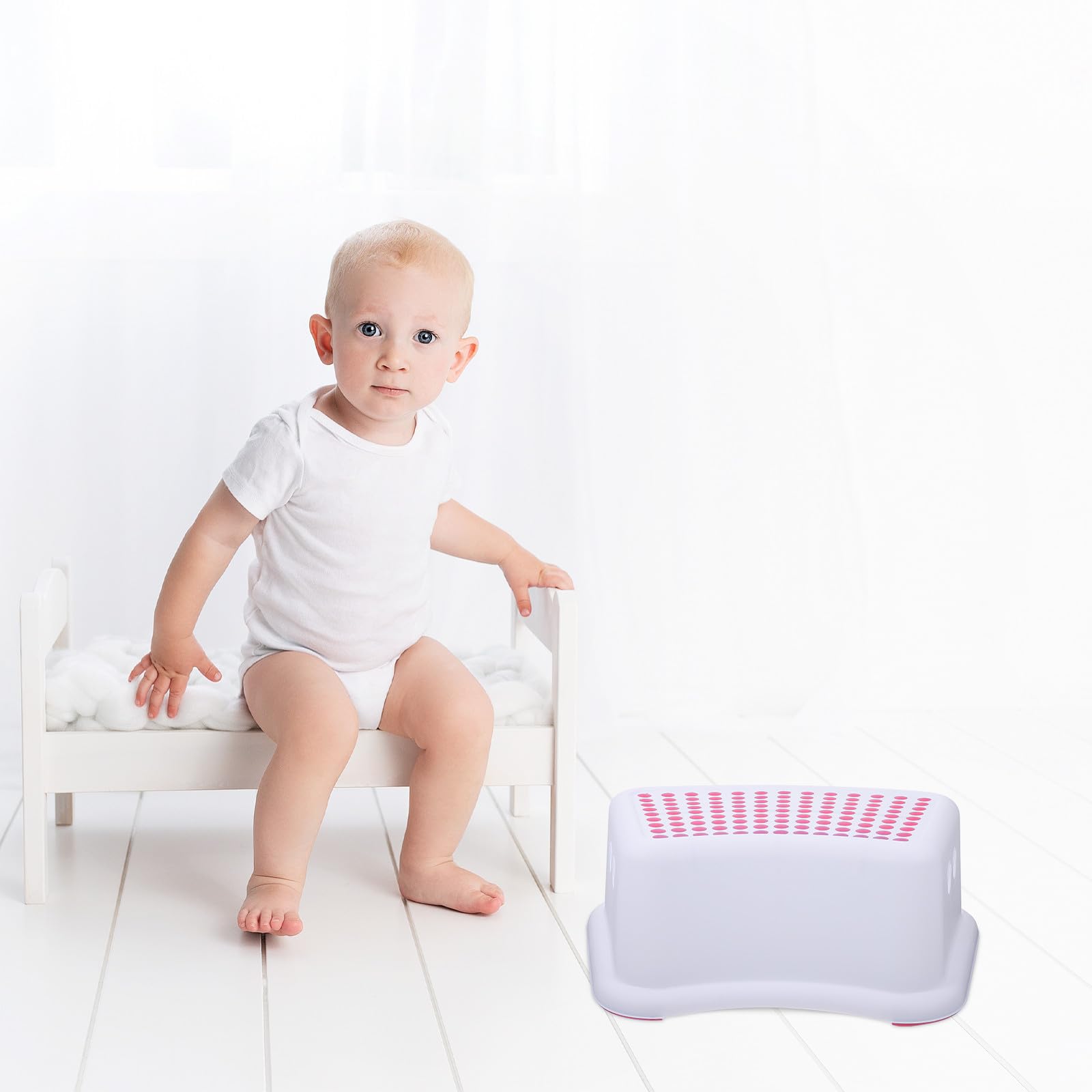 Totority Sgabello Resistente in Plastica per Bambini Antiscivolo Stabile Sicuro Portata Elevata da Bagno Ingresso