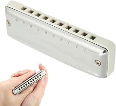 10 Holes Harmonica Blues Db Key Harp Portable Musical Instrument Beginner Practical Red Steel Lid and P 10-Hole HarmonicaHarmonicaBlues HarmonicaDb Key 10-Hole HarmonicaMusical Harmonica