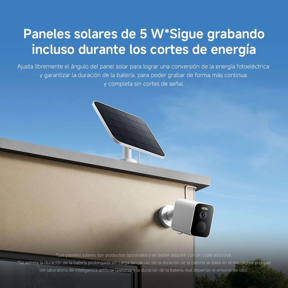 XIAOMI Outdoor Camera BW500, Cámara Exterior con batería de Larga duración, IP67,Resolución de 2,5K y Angulo de 136º, Detector de Movimiento, Visión Nocturna en Color, Placa Solar Opcional