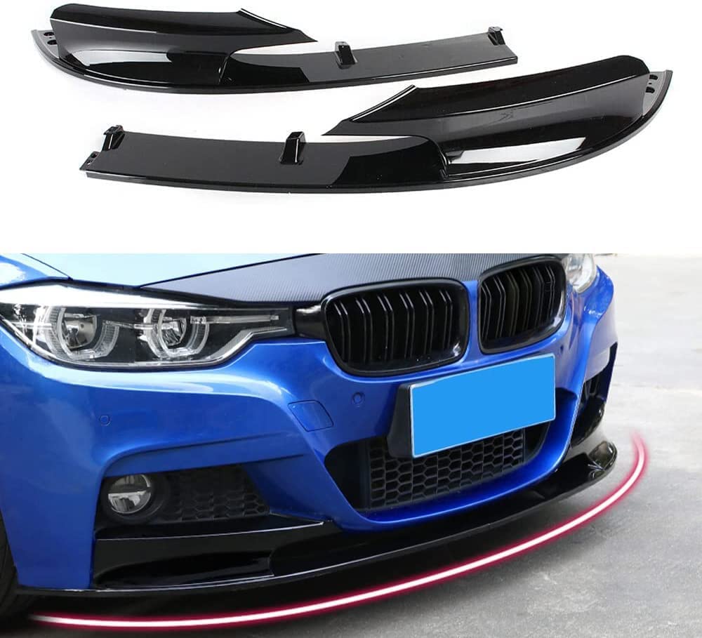 Parachoques Delantero Spoiler Difusor para BMW F30 F31 3 Series 2012 2013 2014 2015 2016 2017 2018 M-Sport,Labio Spoiler Delantero Coche Splitter Kit Cuerpo