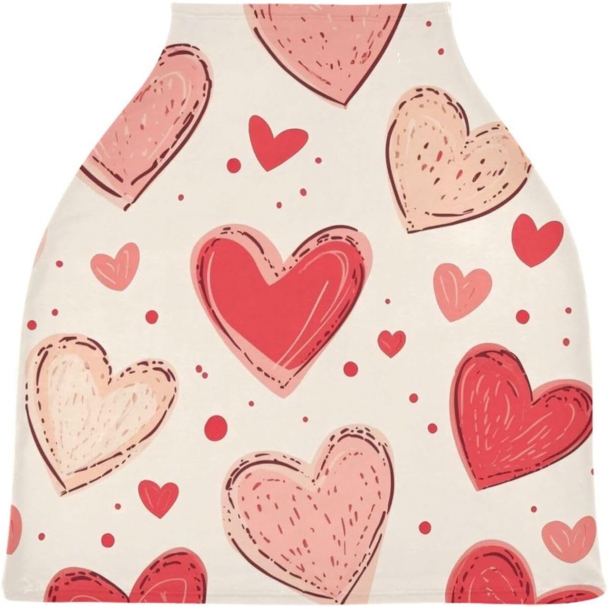 Lyeorm Valentine’s Day Hearts Car Seat Covers for Babies Breathable Nursing Breastfeeding Cover Multi-Use Infant Carseat Canopy and Stroller Cover for Boys Girls