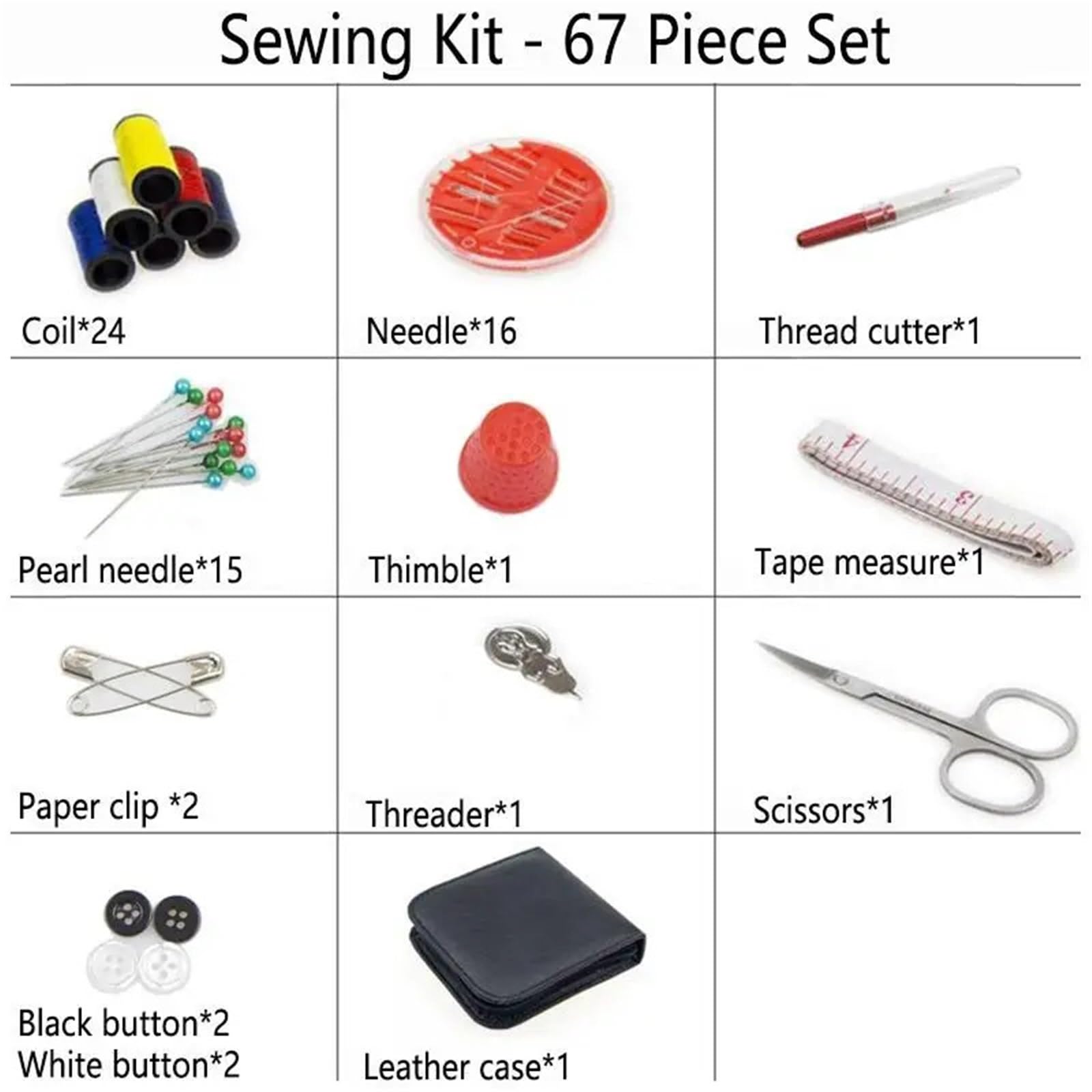 Set Cucito da Viaggio Completo 1 set di kit da cucito, scatola multifunzione, for trapuntatura a mano, filo ricamo, accessori for cucire, strumenti for(133Pcs)