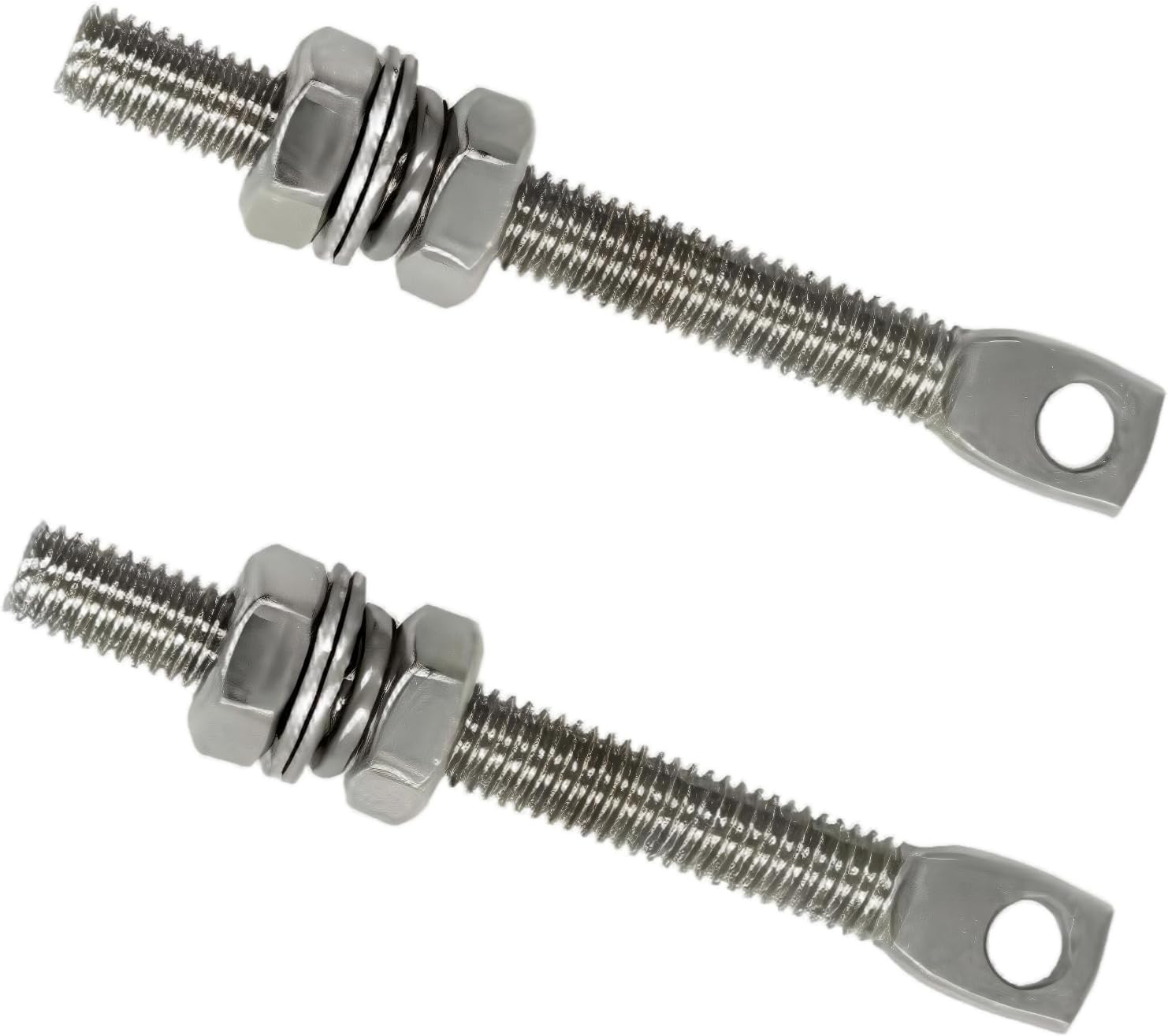 Automatic Gate Opener Tie Rod Chain Connection Hardware,Sliding Gate Roller Chain Bolt Tensioner Compatible with ANSI #40#41#428, 2Pcs (Flat & Standard)