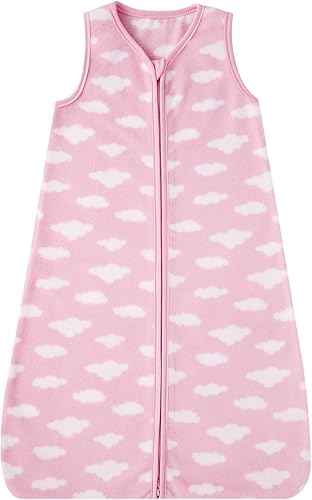 DaysU Saco de dormir para bebé de microforro polar, sin mangas, con cremallera bidireccional, saco de dormir para bebé niña de 0 a 6 meses, 1