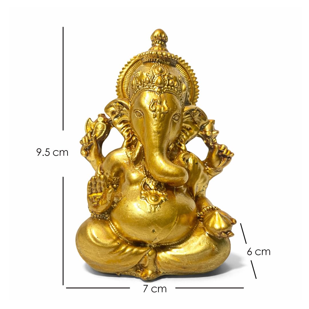 Ganesha, statua a forma di idolo per cruscotto dell'auto, decorazione per la casa, in resina, dio indù, per scrivania, ufficio, decorazione spirituale, regalo religioso Diwali Ganesh