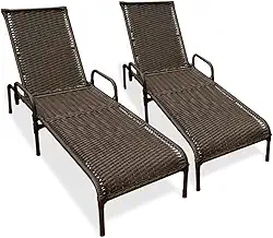 Kit 2 Espreguiçadeiras Área Externa, Catar Fibra Sintética (Marrom)