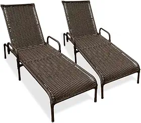 Kit 2 Espreguiçadeiras Catar com Regulagem para Piscina, Área Externa - Tabaco