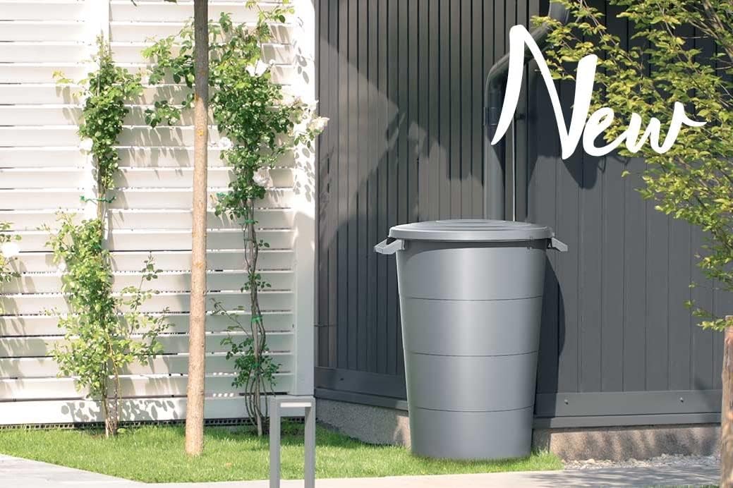 R.G. Gartenabfallbehälter Gartentonne Mülltonne Abfalltonne Universaltonne Regenwassertonne Regentonne 80L (Grau)