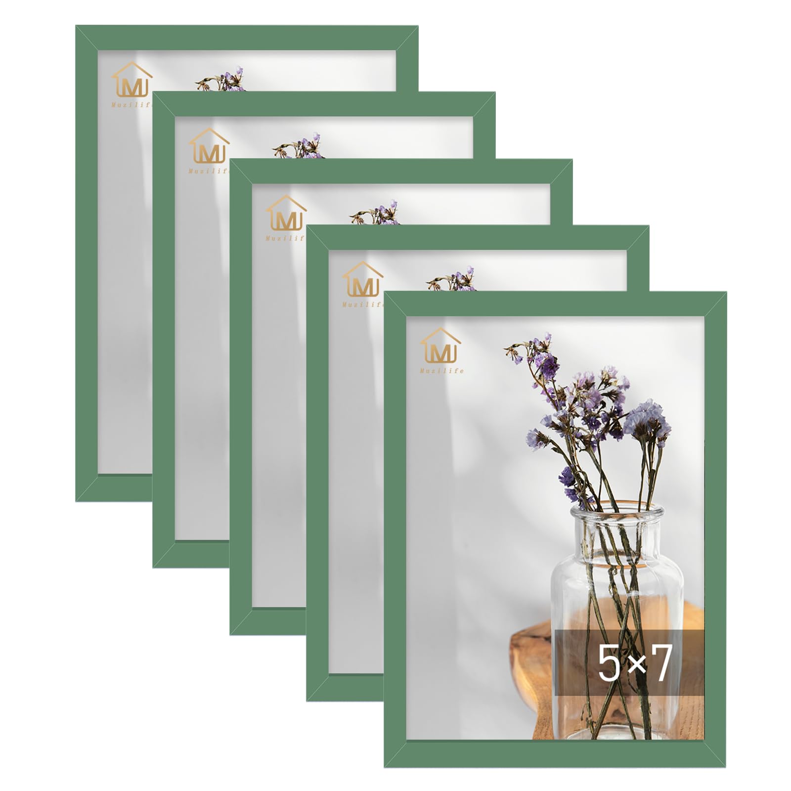 Cadres photo incassables en plastique vert 13x18 pour poser et suspendre