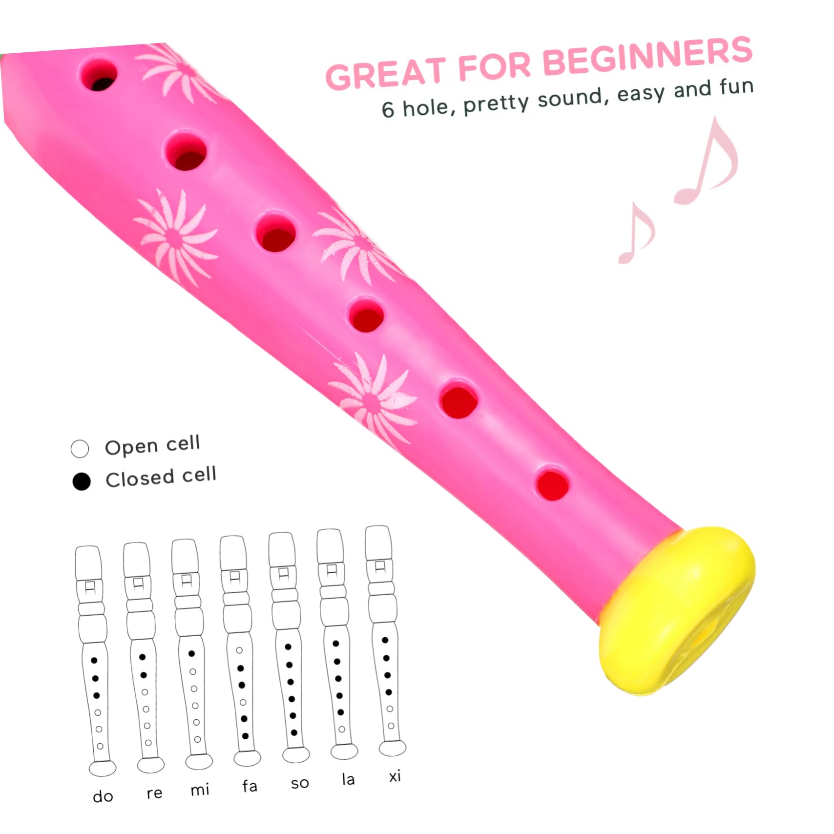 CIYODO 4Pcs Flutes for Educational Musical Instruments for Beginners Recorders with Sound Fun for Music Classes and Parties Develop Motor Skills and Music