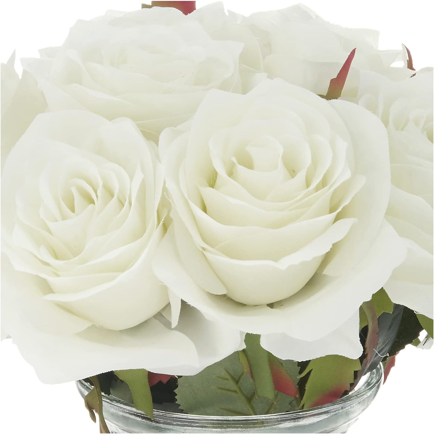 Nearly Natural Rose Arrangement with Vase