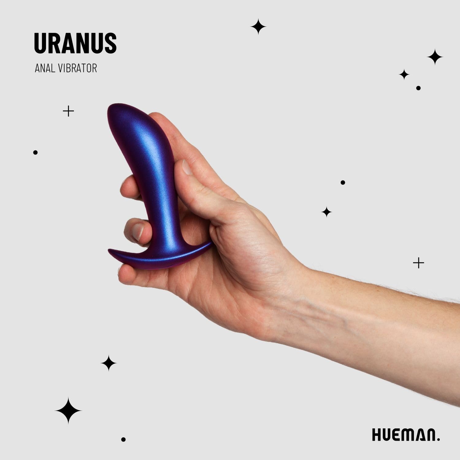 Hueman Uranus Vibratore Anale con Telecomando Wireless, Vibratore Prostatico per Uomini, Stimolazione della Prostata, Giocattolo Anale Vibrante Ricaricabile, Lunghezza inseribile 10.50 cm, Viola