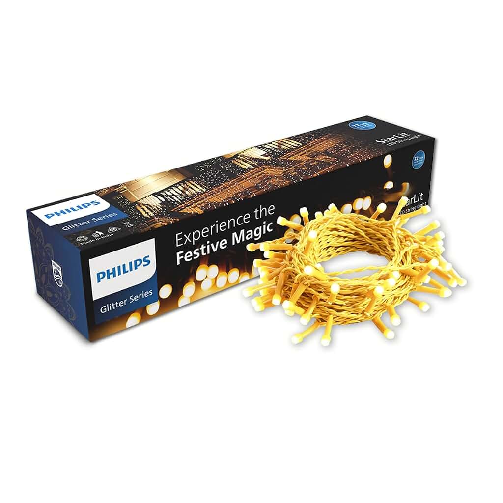 PHILIPS Starlit 12 Meter 72 LEDs String Light for Decoration | Festival LED String Light for Home| Warm White, Pack of 1,Polycarbonate, for Diwali, Ganesh Chaturthi, Christmas — image 1 of 7