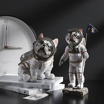 Amazon.co.jp: フレンチブルドッグ樹脂像 モデル 置物 宇宙飛行