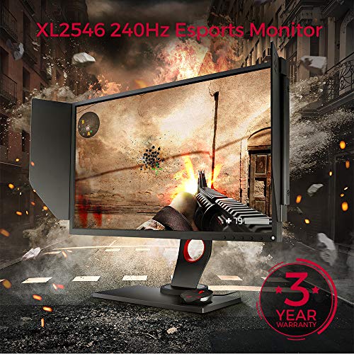 BenQ ZOWIE XL2546 e-Sports Gaming Monitor con DyAc, 24.5”, 240 Hz, FHD, DP, Nero eQualizer, Regolabile in Altezza, S Switch, Nero eQualizer, Dark Grey