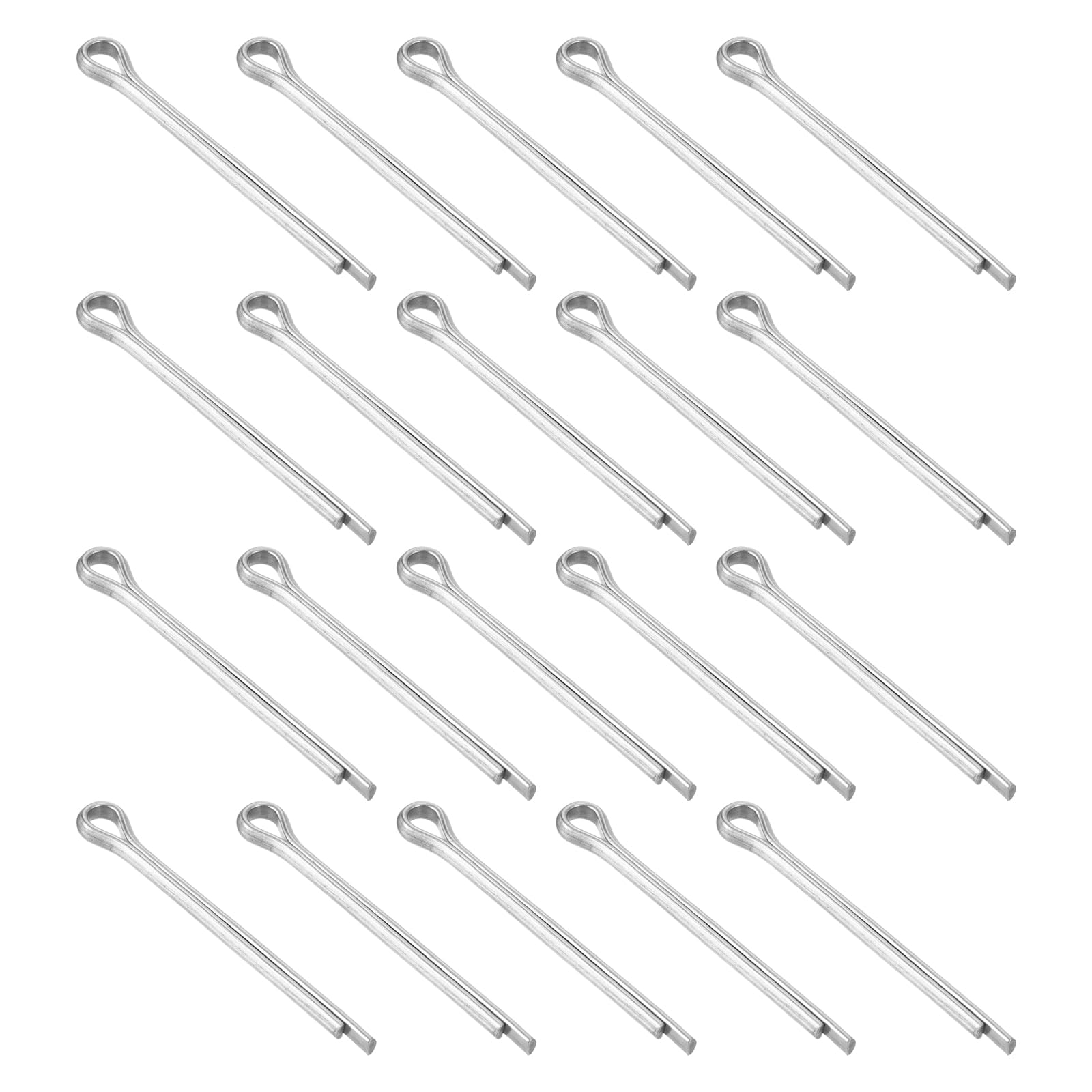 sourcing map 30Pcs 3.2mmx35mm 304 Stainless Steel Cotter Pin, Split Pin Fastener Clips Split Cotter for Household Appliances, Sports Equipment, Car Mechanics Repair (Silver)