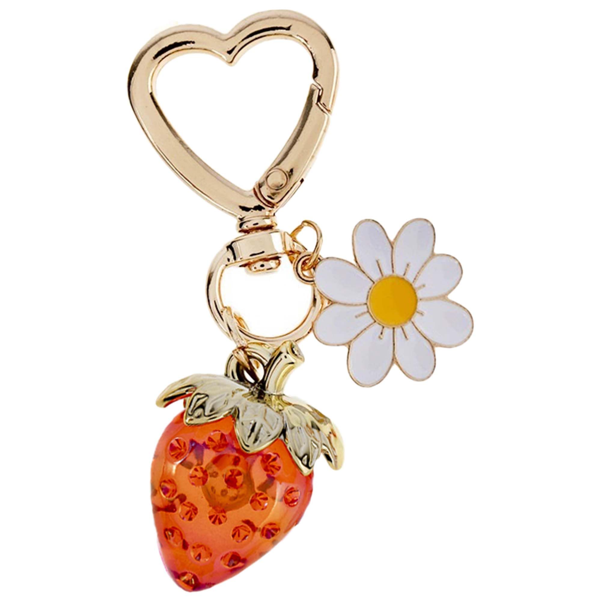 ADORNEST Strawberry Keychain for Woman Cute Key Chains Bag Charms for Handbags Strawberry Decor for Backpacks