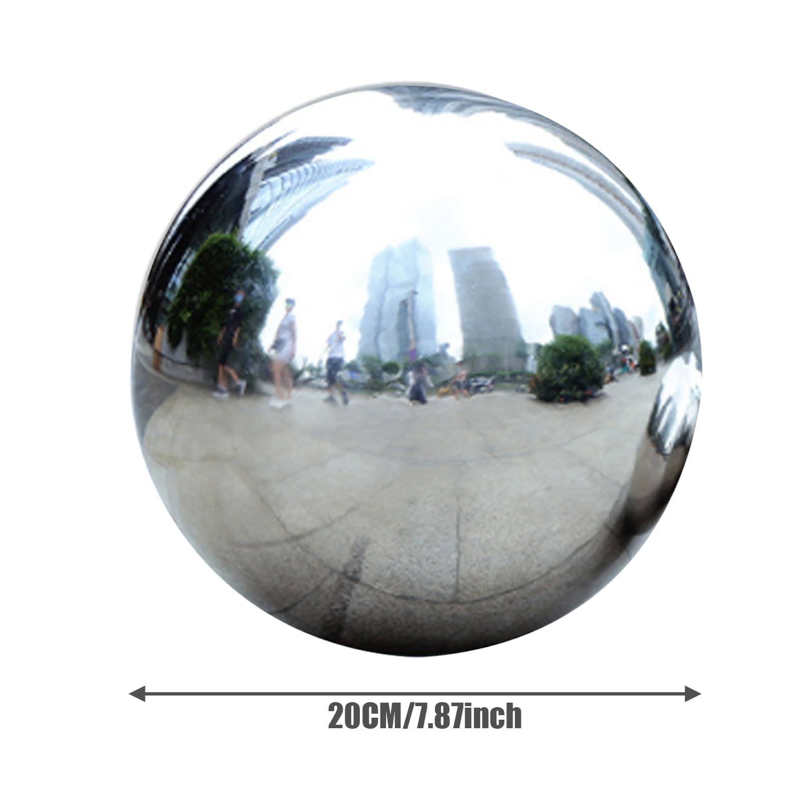 Stainless Steel Gazing Ball - 20cm Mirror Polished Hollow Garden Globe For Outdoor Decor
