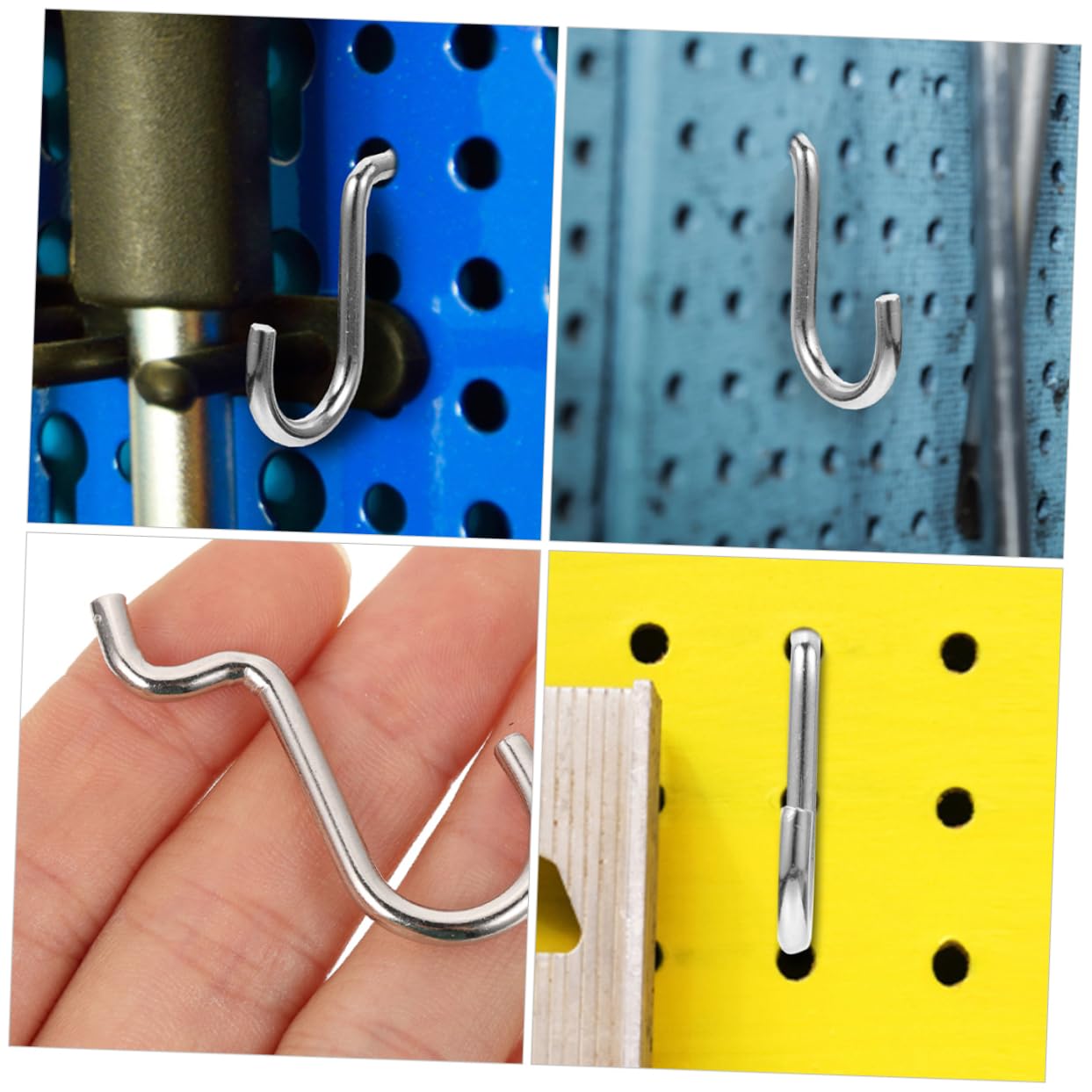 GARVALON 10 Pack Iron Wire Hooks for Pegboard Easy Install Heavy Duty Garage Organizer Hooks