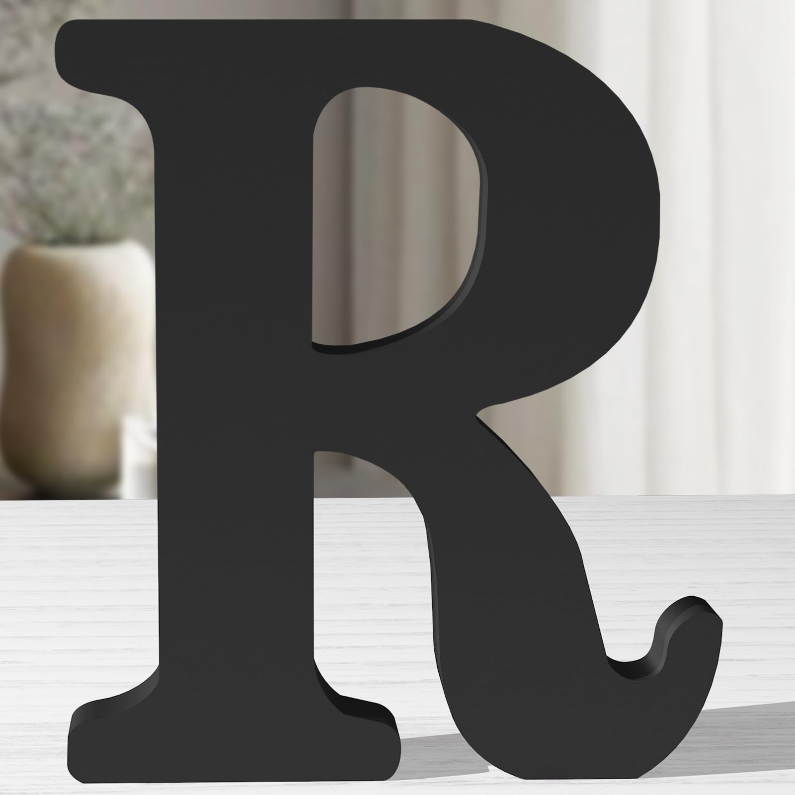 Snapklik.com : Zaruatu 12 Inch Black Wood Letters Unfinished Wood ...