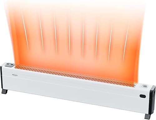 ROVSUN Calentador eléctrico de zócalo de 48 pulgadas de ancho con control de perilla, calentador de espacio con función de humidificación, disponible en Yaxa Costa Rica