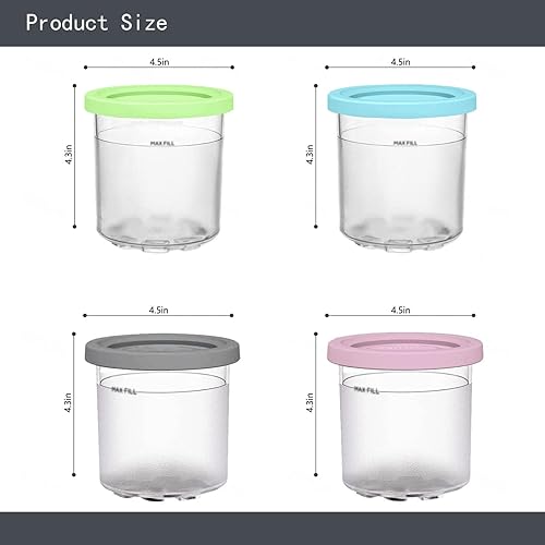 Miniatura 4 de LOKOO Creami - Pintas de lujo para pintas Ninja Creami, recipientes herméticos para creami, reutilizables para máquina de helados serie NC301 NC300