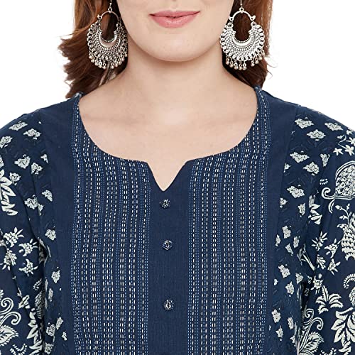 Image of Rangavali Mangalgiri Cotton Stylish Tiered Kurta 1 Piece Dress for Women | Indigo