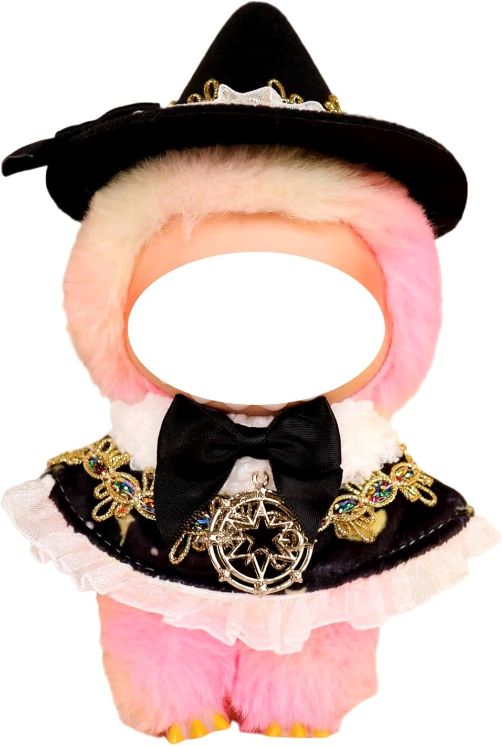 Halloween Clothes for Labubu (NO Doll), Assorted Handcrafted Set for 17cm Doll, Stylish Holiday Clothes Accessories (Magic Witch)