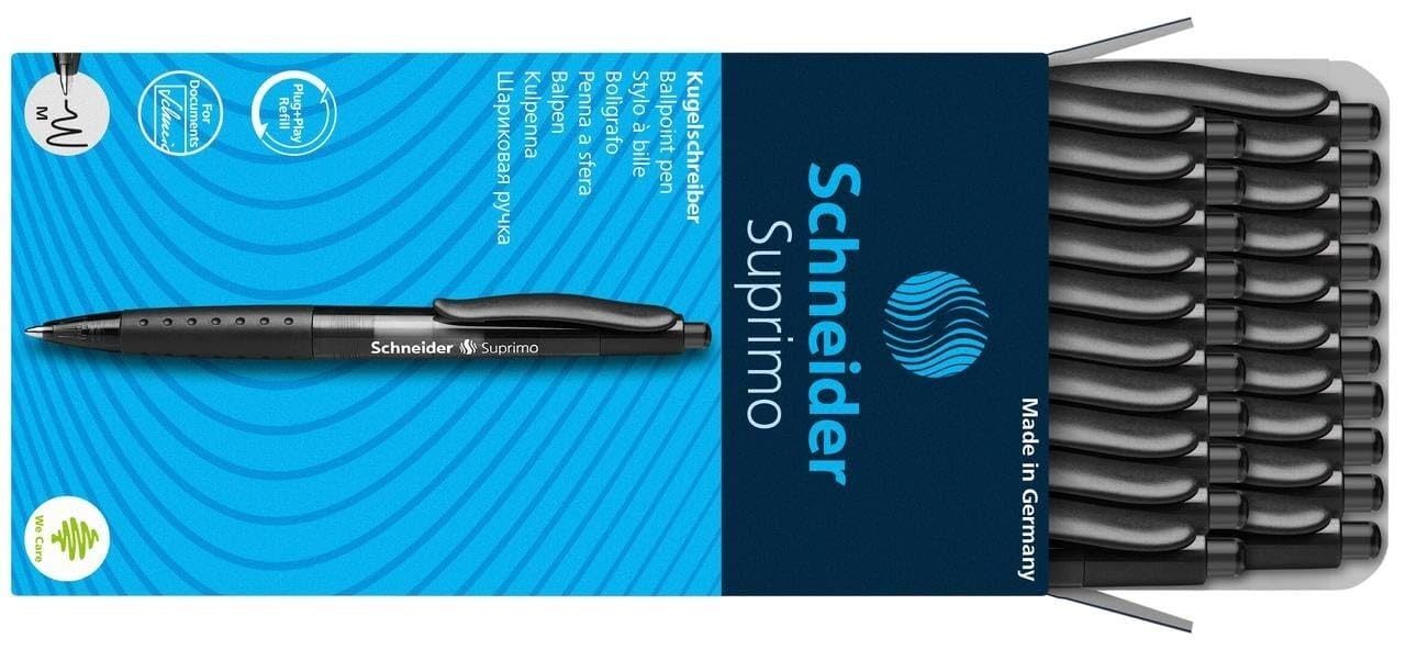 Schneider Ballpoint Pen Suprimo Black (Pack of 20)