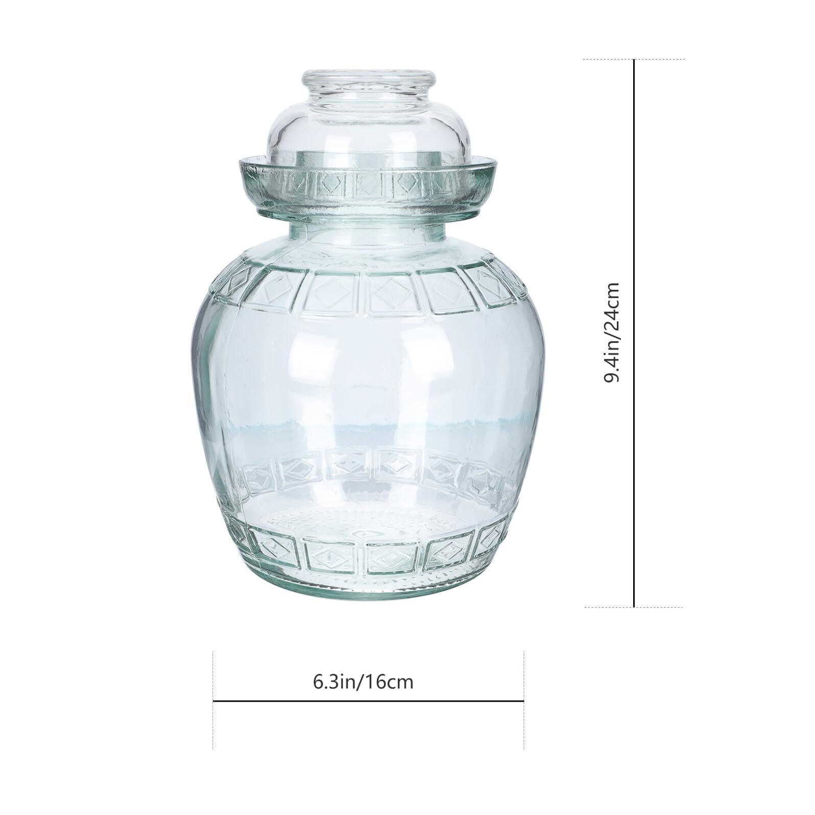 Lurrose Transparenter Glasverschlussbehälter mit Glatter Oberfläche ohne Grate 2500ml zur Aufbewahrung und Herstellung von Eingelegtem Gemüse für Küche