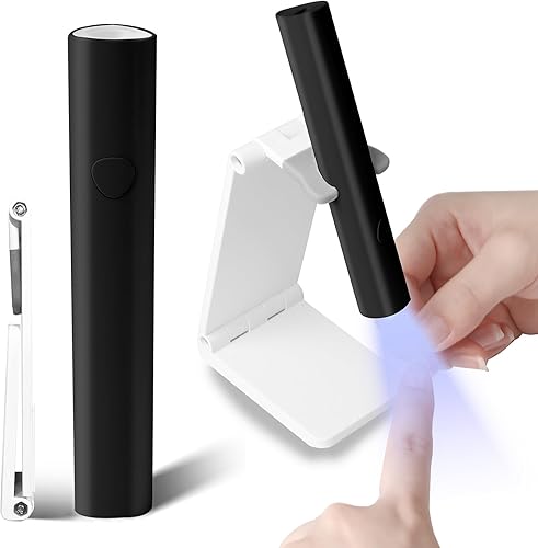 Luz UV para uñas, lámpara UV de mano para uñas de gel, lámpara LED de uñas mini portátil inalámbrica recargable, lámpara de curación flash para uñas