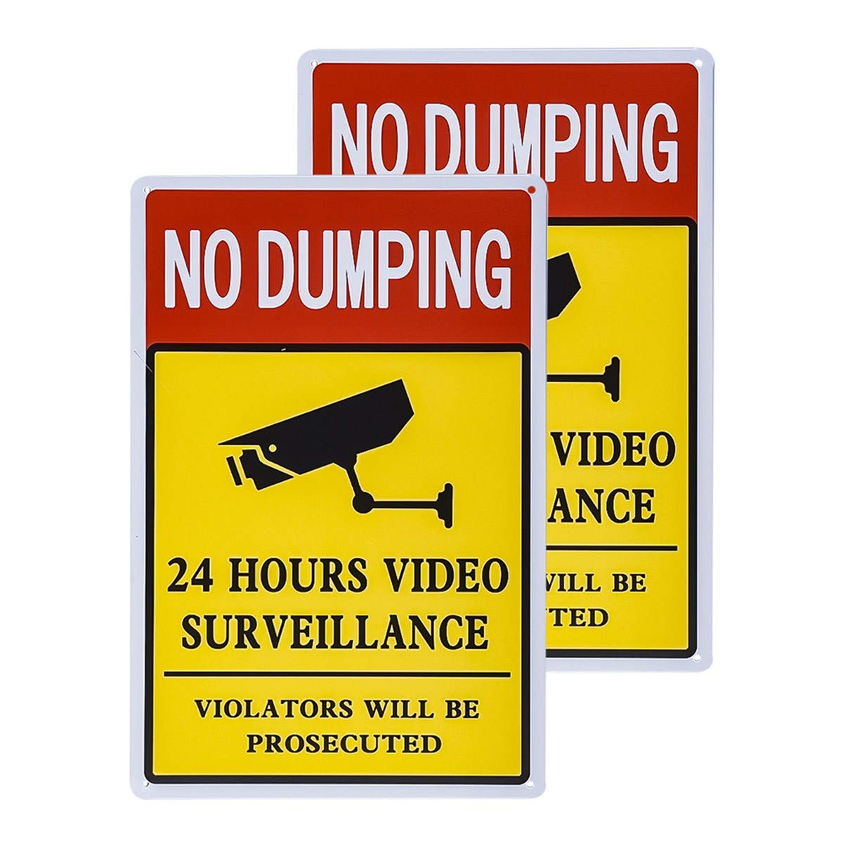 dojune-2 Pack No Dumping Sign, Violators Will Be Prosecuted Sign