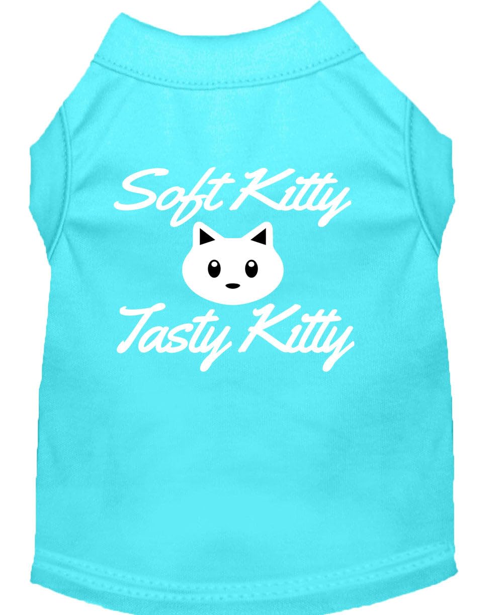 Mirage Pet Products Softy Kitty/ Tasty Kitty Screen Print Dog Shirt, XXL, 18-inch, Aqua