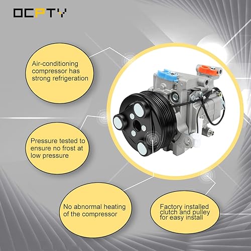 Miniatura 9 de OCPTY Compresor de aire acondicionado CO 10759C para Mazda 3 2.0L para Mazda 3 2.3L para Mazda 3 Sport 2.0L para Mazda 5 2.3L 2004-2010