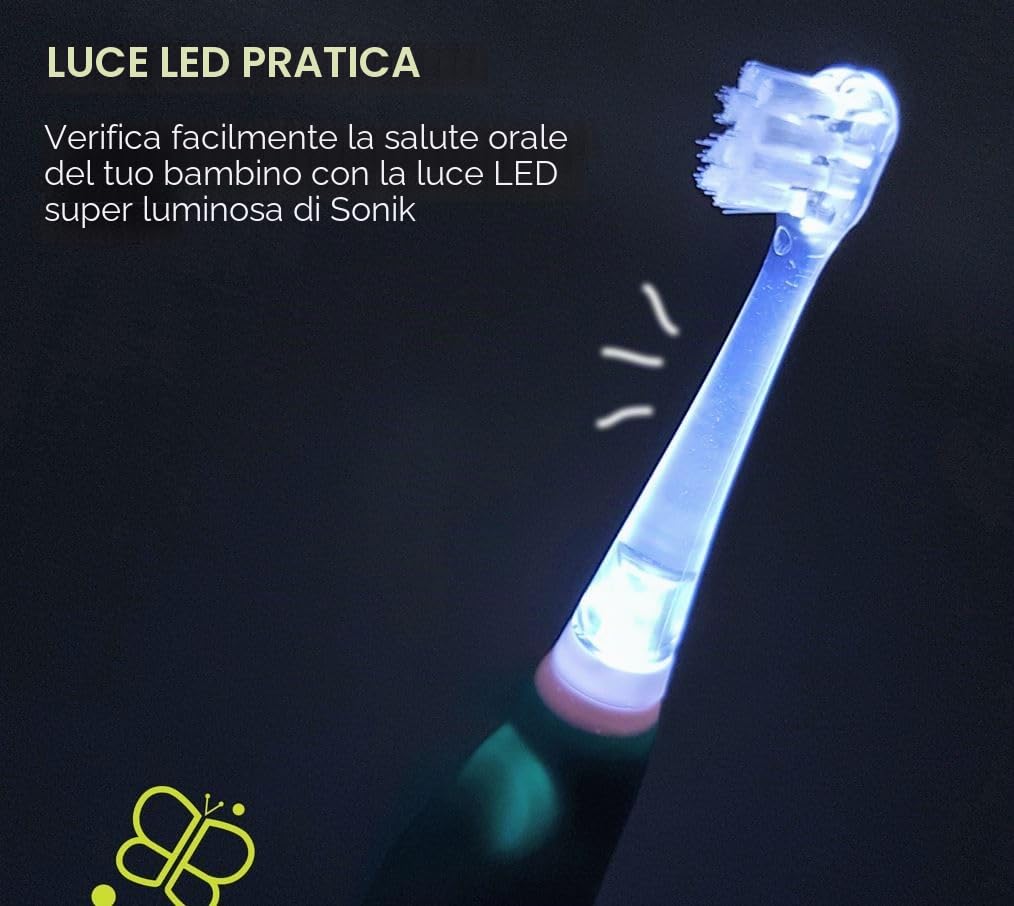 Spazzolino Elettrico Per Bambini e Neonati Con Luce Led