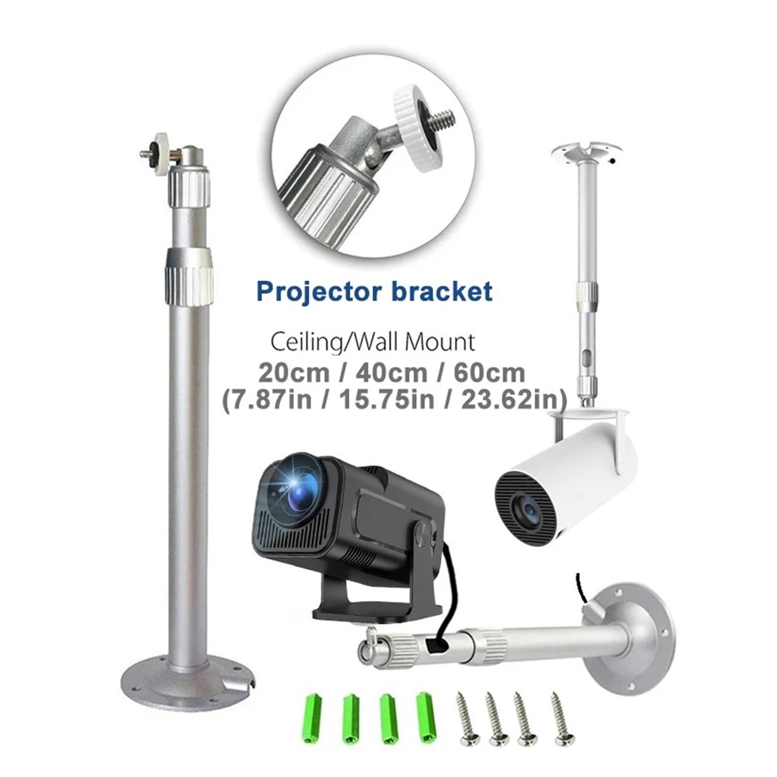 Trípode for proyector, 20/40/60 cm, 1/4", HY300 Pro HY320