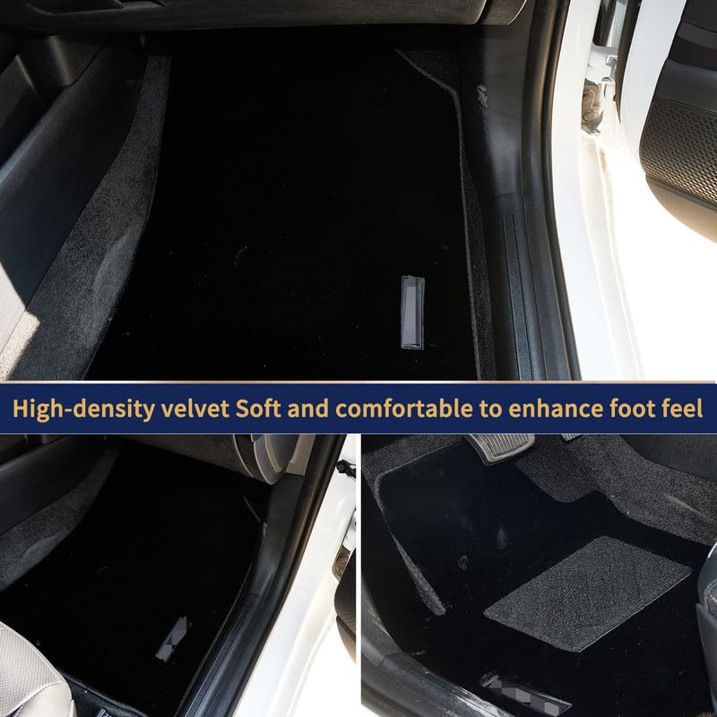 Carpet Floor Mats for Hyundai Elantra 2016-2020 - Custom OEM Wool Glowing Logo Anti-Slip All-Weather Custom Fit Full — view 4