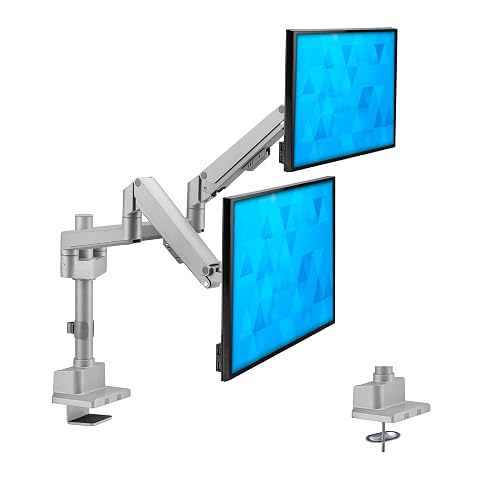 Mount-It Dual Monitor Mount - Monitor Stands for 2 Monitors Computer Arms on Desk Stand Gas Spring Height