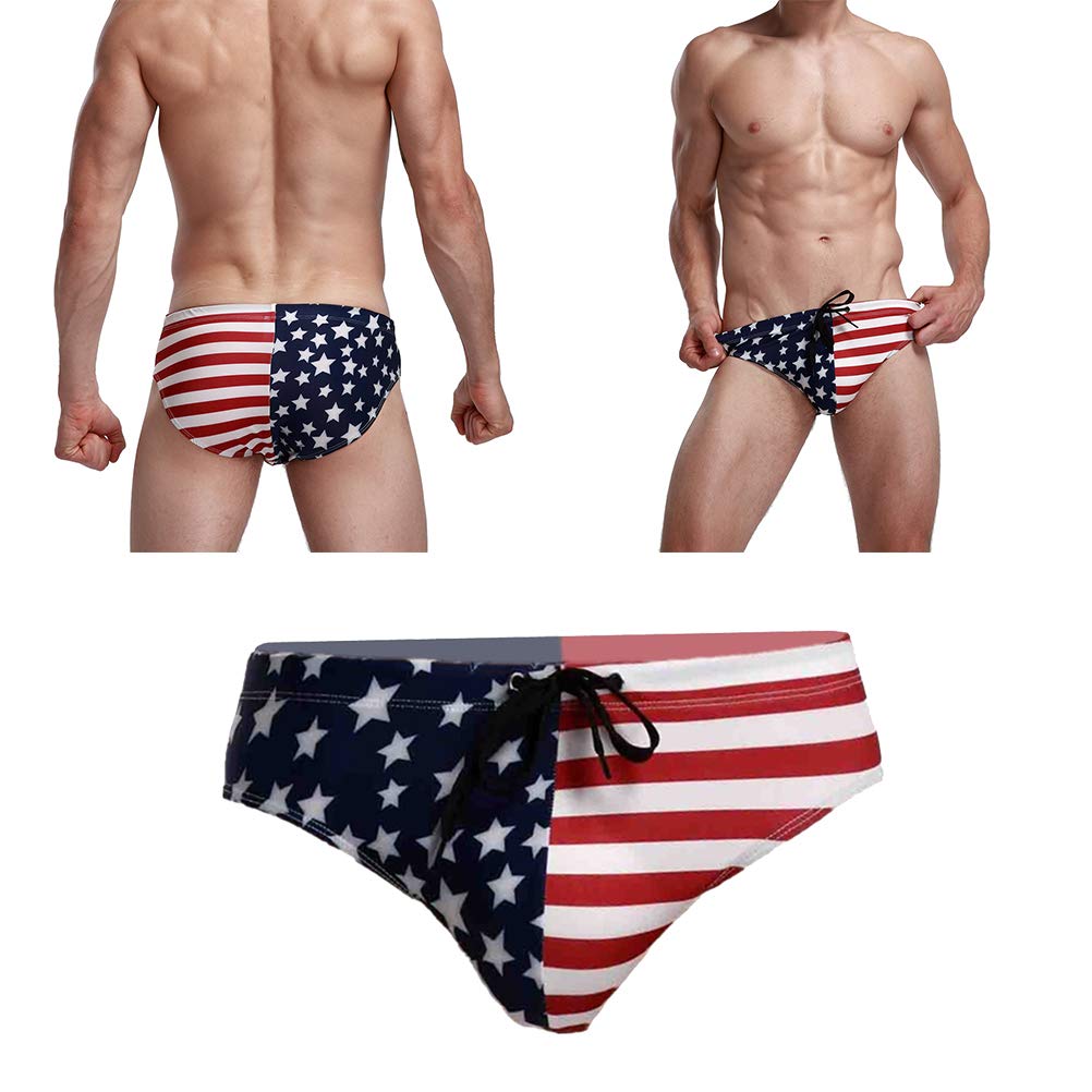 VALICLUD Maillot de bain pour homme Motif drapeau américain Taille S Bleu - Bleu - M